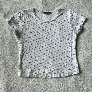 Brandy Melville Floral Baby Tee